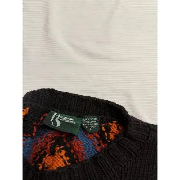 Hammacher Schlemmer Vintage Colorful Aztec Western Style Knit Sweater Size Large